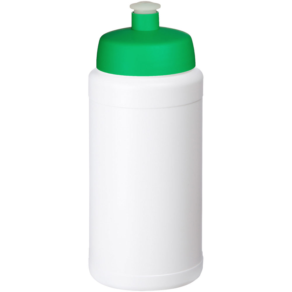 Baseline gerecyclede sportfles van 500 ml - Wit, Groen