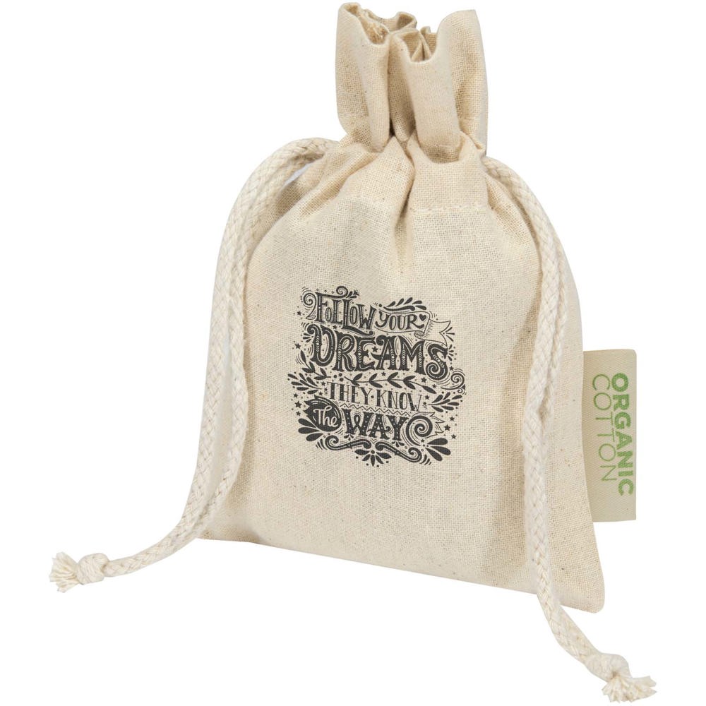 Odisha 140 g/m² OCS biologisch katoenen geschenktas – 15 x 10 cm