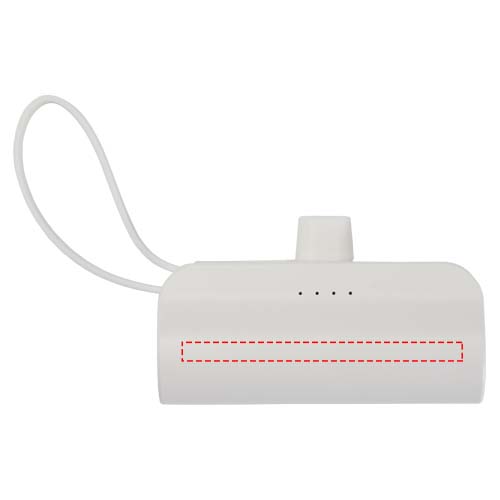 Alnair Type-C powerbank van 5000 mAh 10 W van gerecycled plastic met ingebouwde klapstandaard en 2 in 1 kabel
