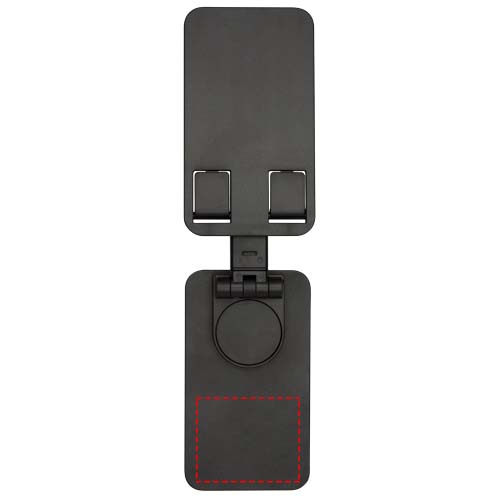 Alhena opvouwbare telefoonhouder van gerecycled plastic met metalen bureaustandaard