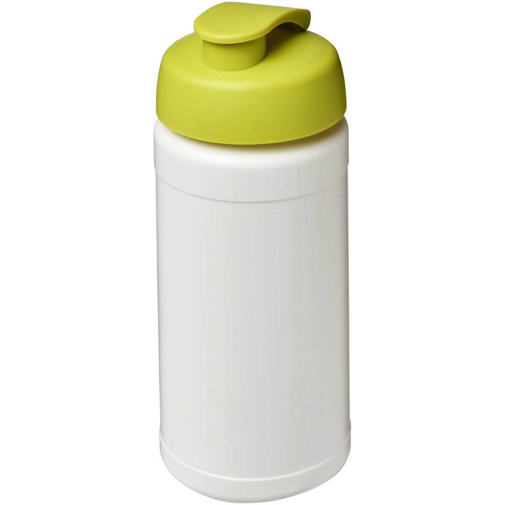 Baseline® Plus 500 ml sportfles met flipcapdeksel - Wit, Lime