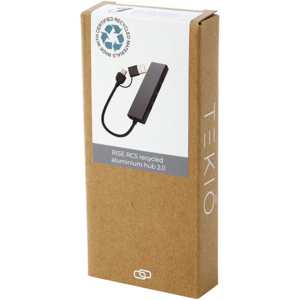 Rise USB 2.0 hub van RCS gerecycled aluminium