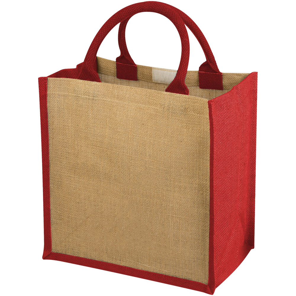 Chennai jute draagtas 16L - Natuur, Rood
