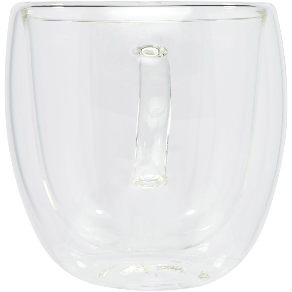 Manti 250 ml 2-delige dubbelwandige glazen kop met bamboe onderzetter 