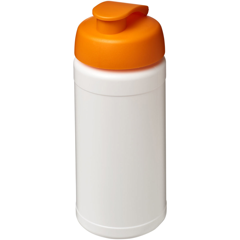 Baseline® Plus 500 ml sportfles met flipcapdeksel - Wit, Oranje