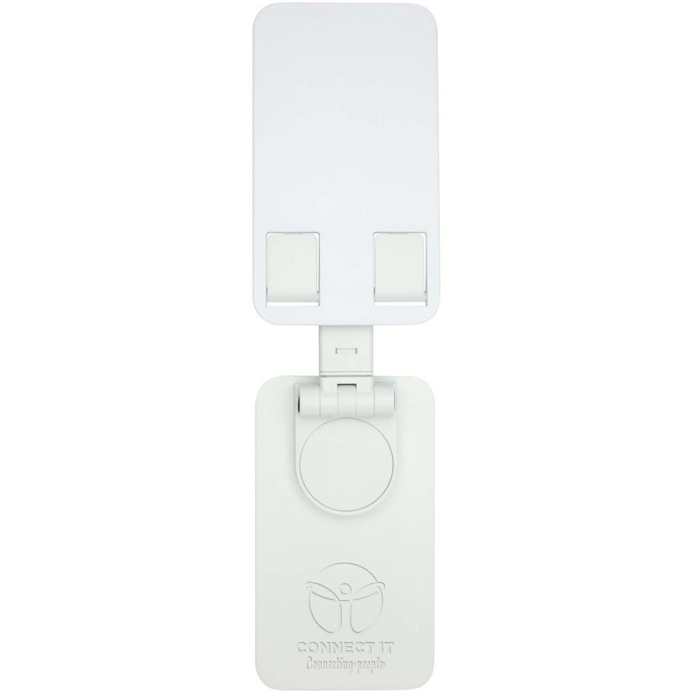 Alhena opvouwbare telefoonhouder van gerecycled plastic met metalen bureaustandaard