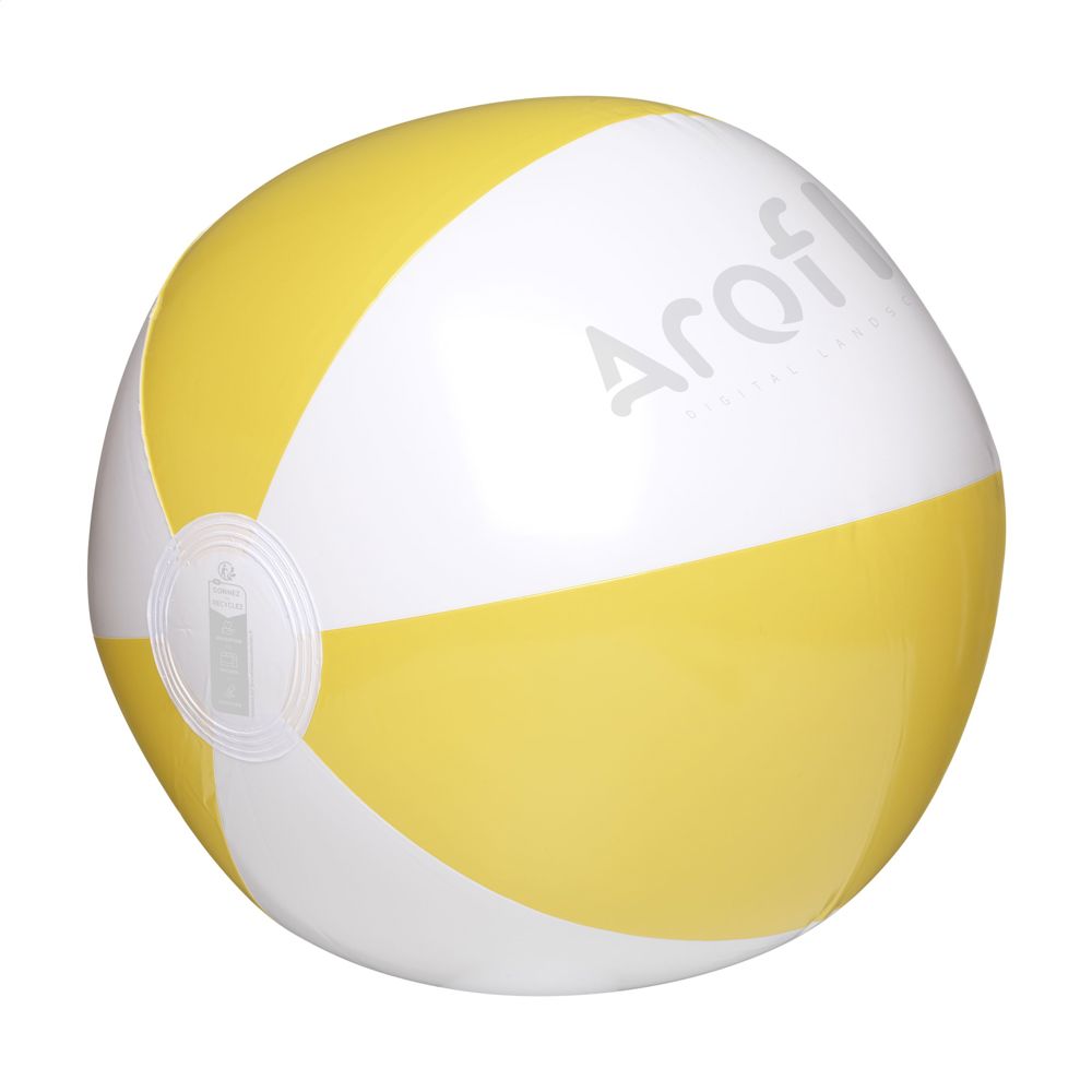 BeachBall Ø 27 cm strandbal - wit/geel