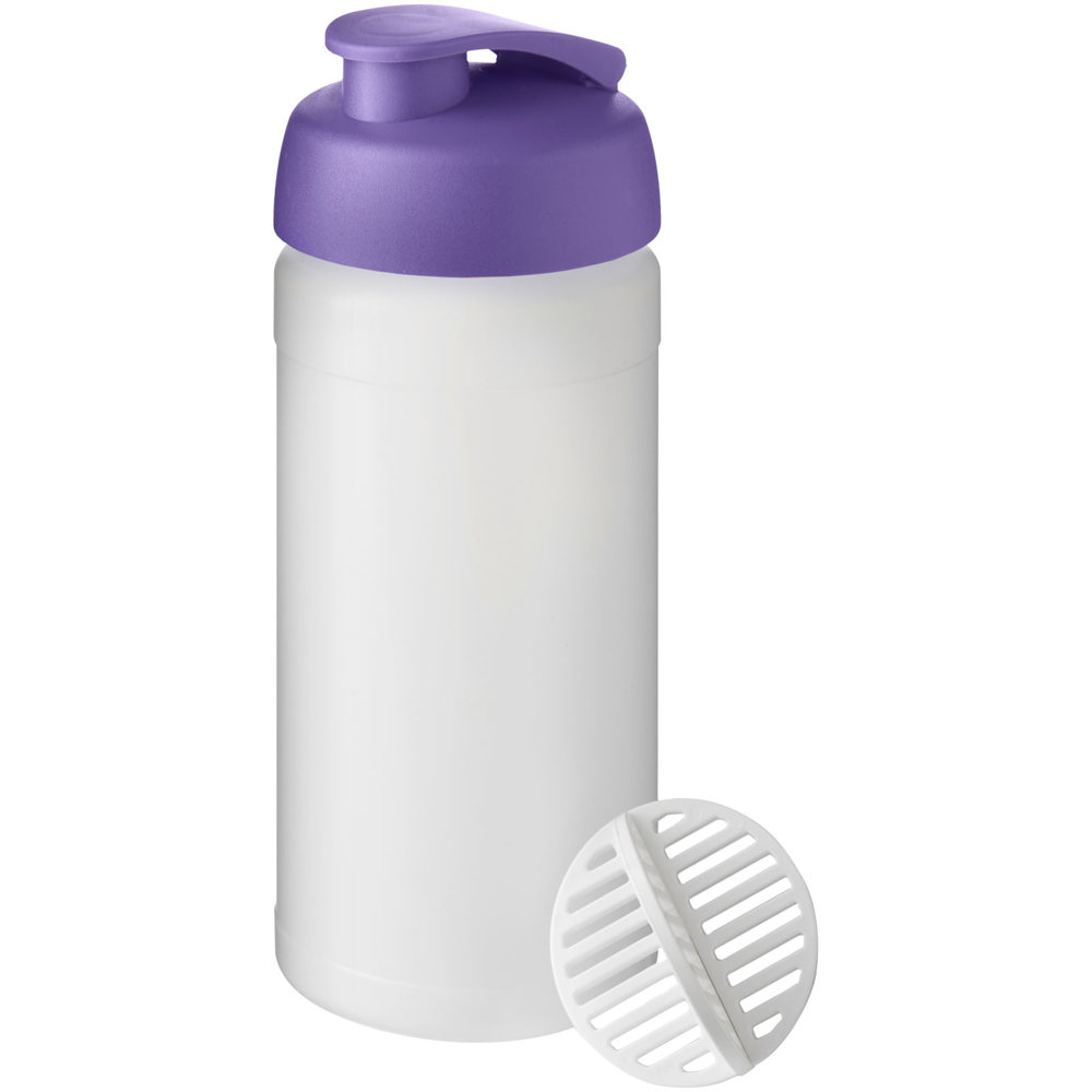 Baseline® Plus 500 ml sportfles met shaker bal - Paars, Mat helder