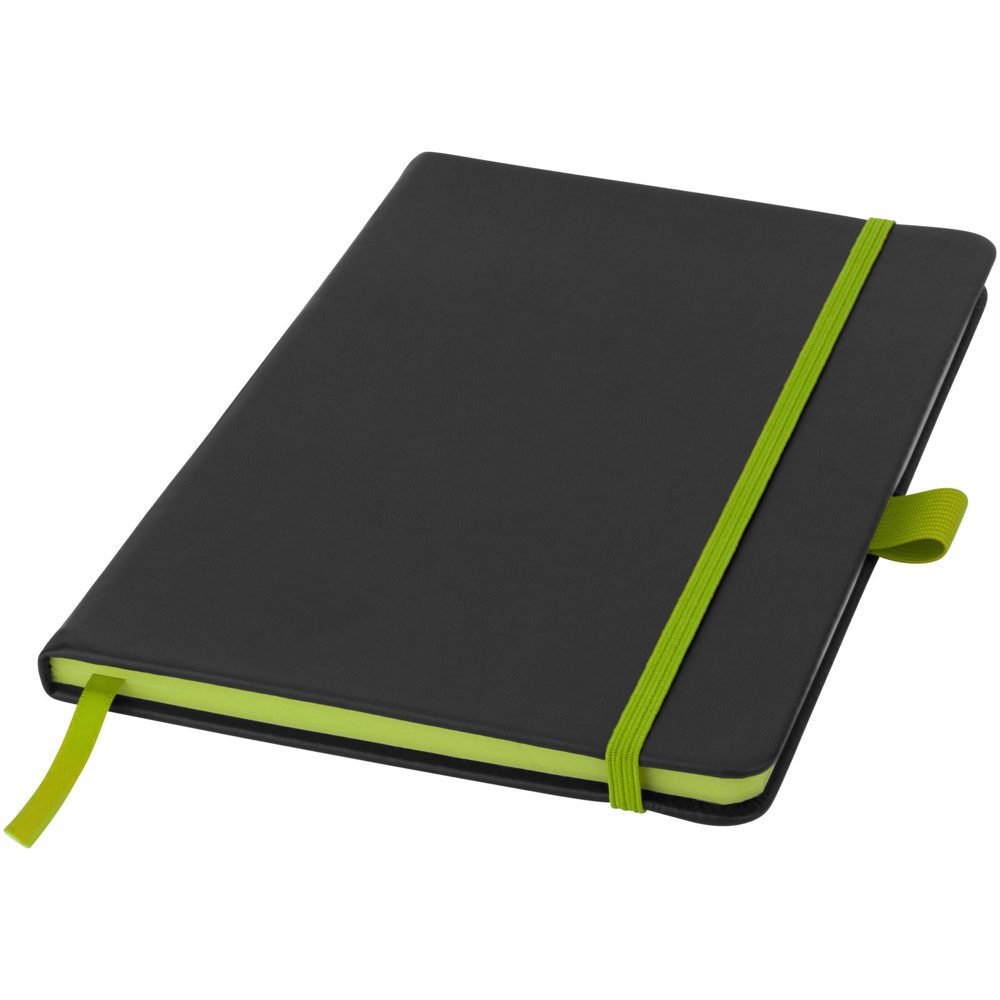 Color-edge A5 hardcover notitieboek - Zwart, Lime