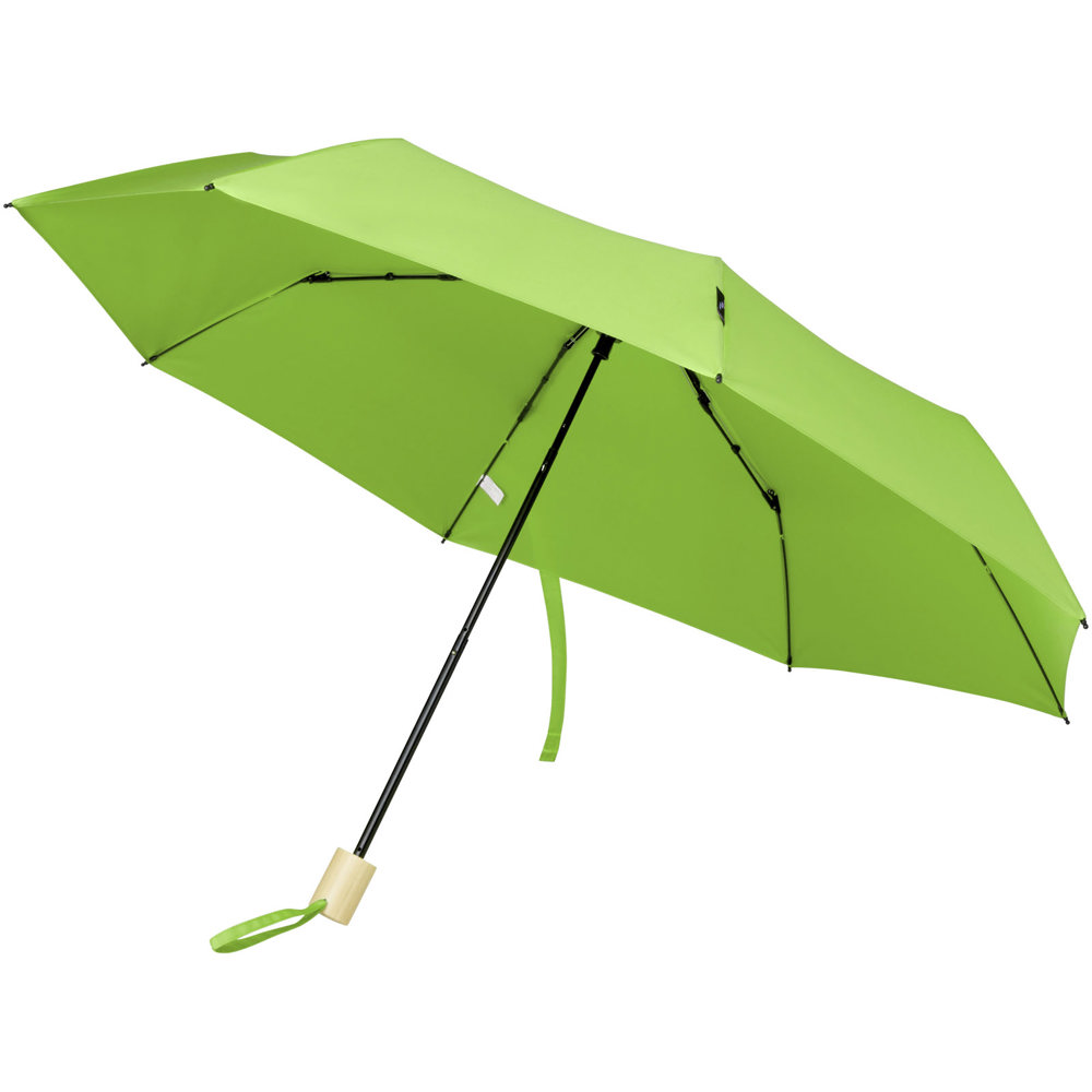 Birgit 21'' opvouwbare windproof gerecyclede PET-paraplu - Limegroen
