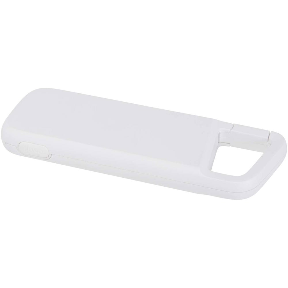 Alkes waterbestendige powerbank van 5000 mAh 12 W van gerecycled plastic met karabijnhaak
