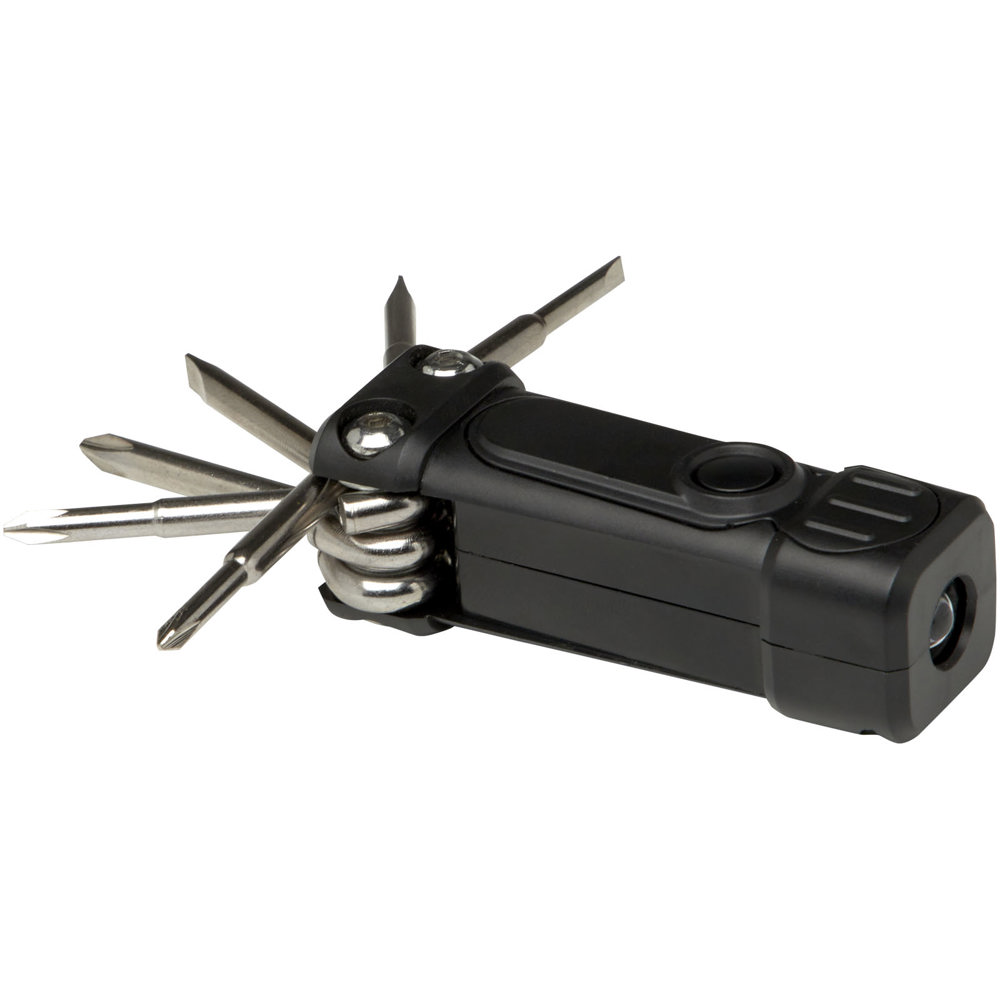 Octo 8-in-1 schroevendraaierset van RCS gerecycled plastic met zaklamp