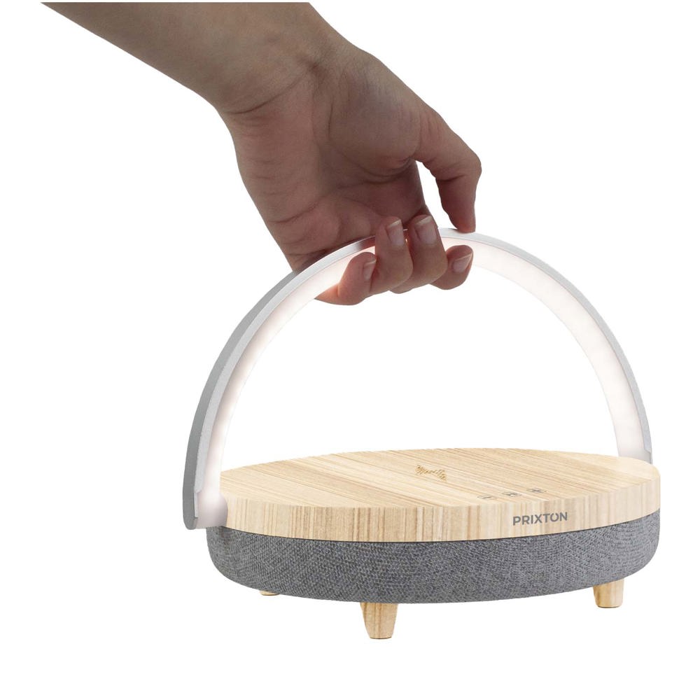 Prixton 4-in-1 Bluetooth®-speaker van 10 W met ledverlichting en draadloos oplaadstation