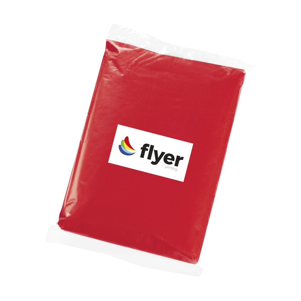 Clear regenponcho - Rood