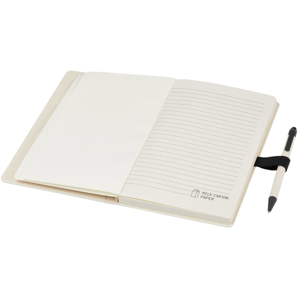Dairy Dream set van referentie A5 notitieboek en balpen gemaakt van gerecyclede melkpakken