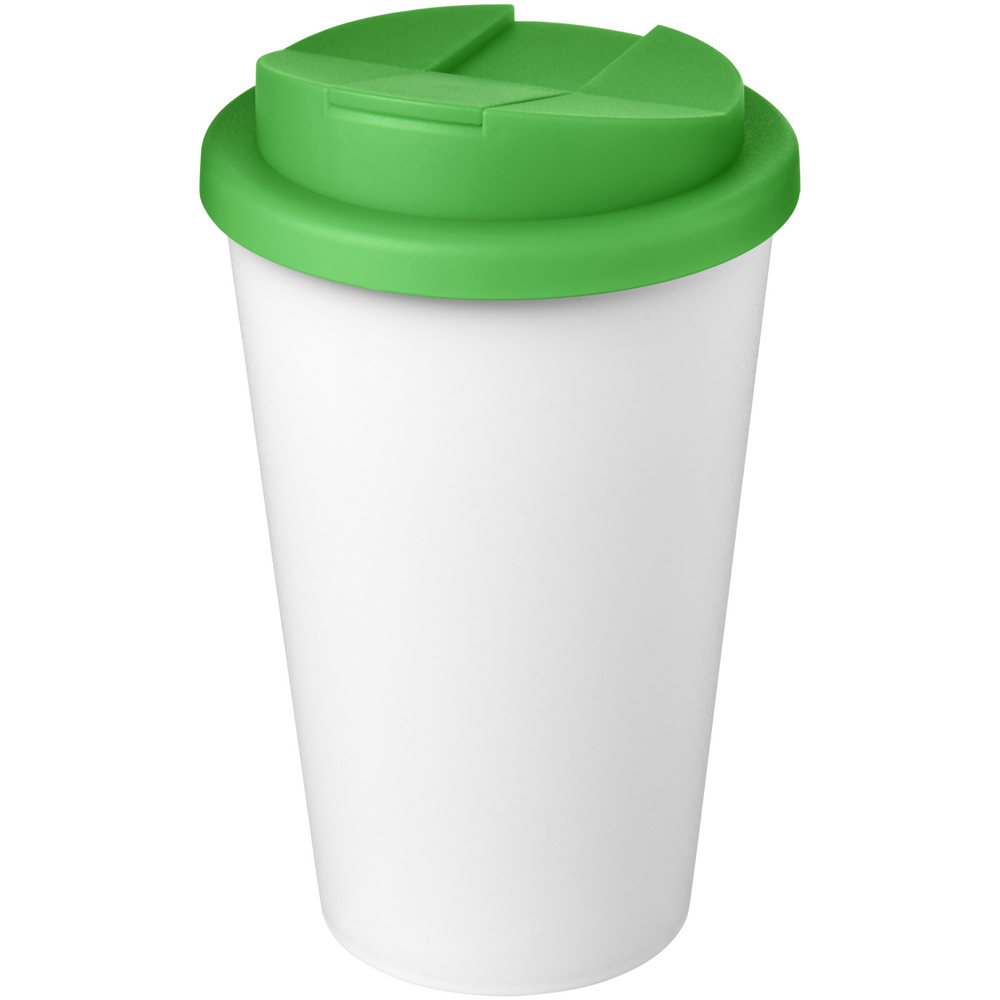 Americano® Eco 350 ml gerecyclede beker met spill-proof deksel - Groen, Wit