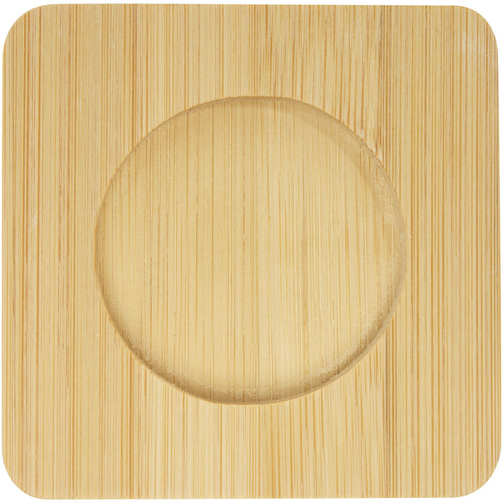 Manti 100 ml 2-delige dubbelwandige glazen kop met bamboe onderzetter 