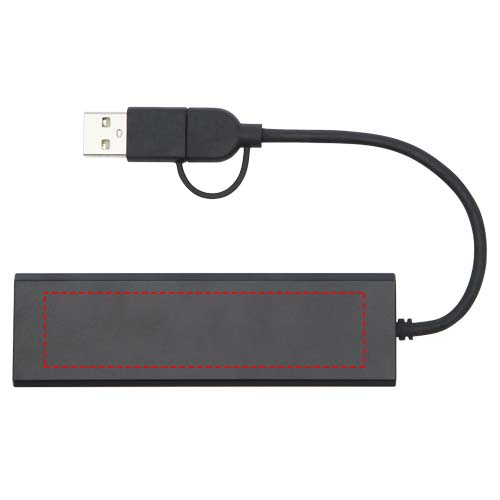 Rise USB 2.0 hub van RCS gerecycled aluminium