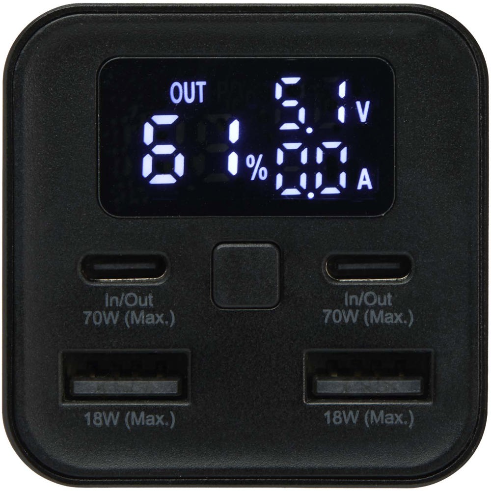 Acamar powerbank van 20.000 mAh 70 W voor laptops van gerecycled aluminium