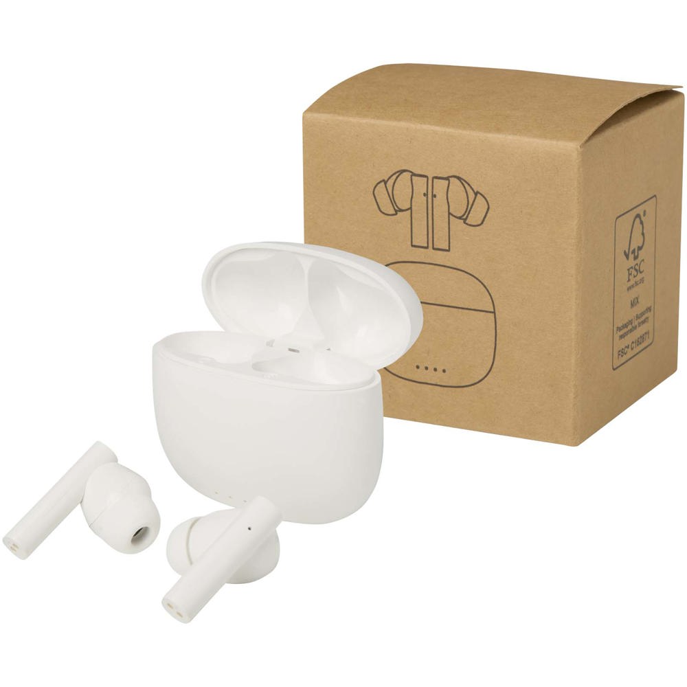 Alterf gerecycleerde plastic True Wireless Bluetooth®-oordopjes met siliconen oordopjes - Wit