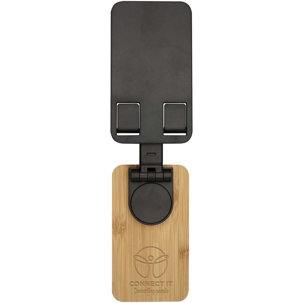 Alfirk opvouwbare bureautelefoonstandaard van gerecycled plastic met bamboedetails