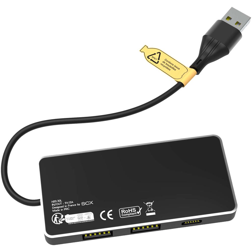 SCX.design H20 8-in-1 USB-hub met dubbele ingang en 6 poorten