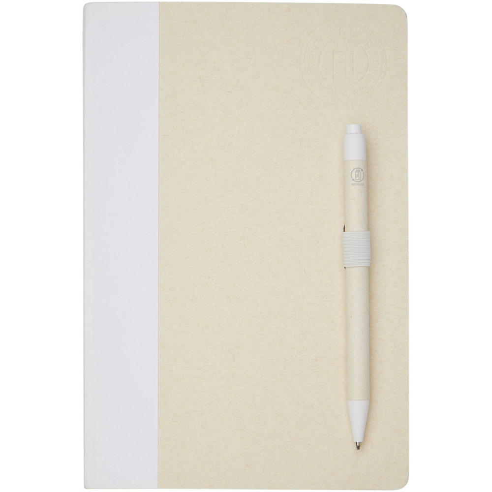 Dairy Dream set van referentie A5 notitieboek en balpen gemaakt van gerecyclede melkpakken