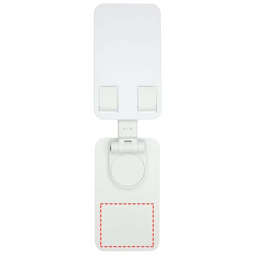 Alhena opvouwbare telefoonhouder van gerecycled plastic met metalen bureaustandaard