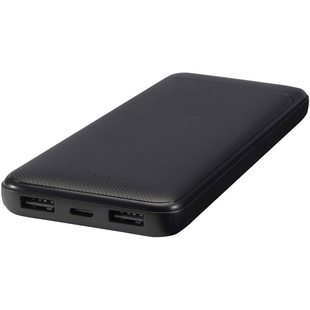 Adhil powerbank van 10.000 mAh 10 W van gerecycled plastic met 2 ingebouwde kabels