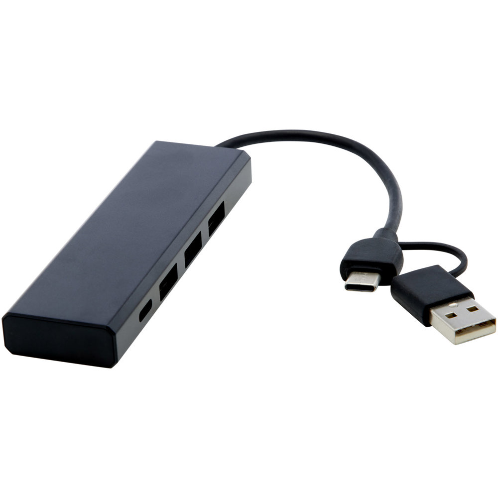Rise USB 2.0 hub van RCS gerecycled aluminium