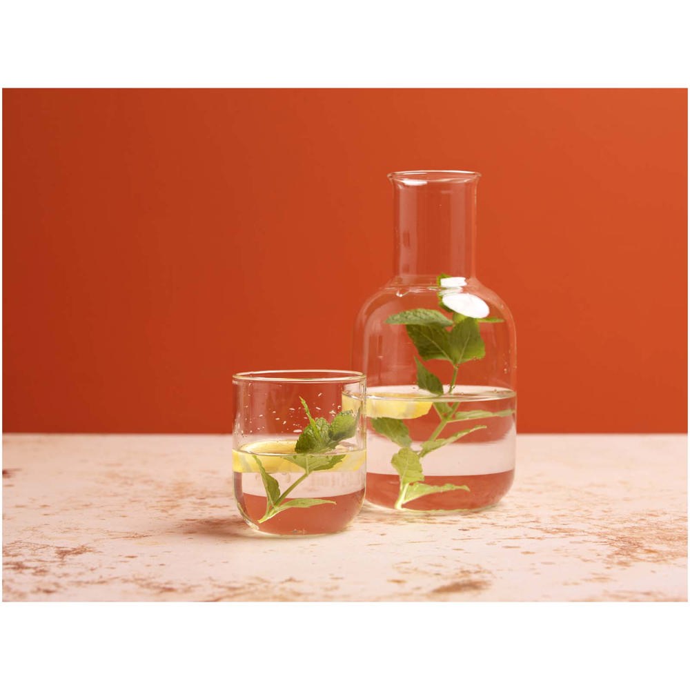 Amelie glazen karaf- en bekerset met matte afwerking