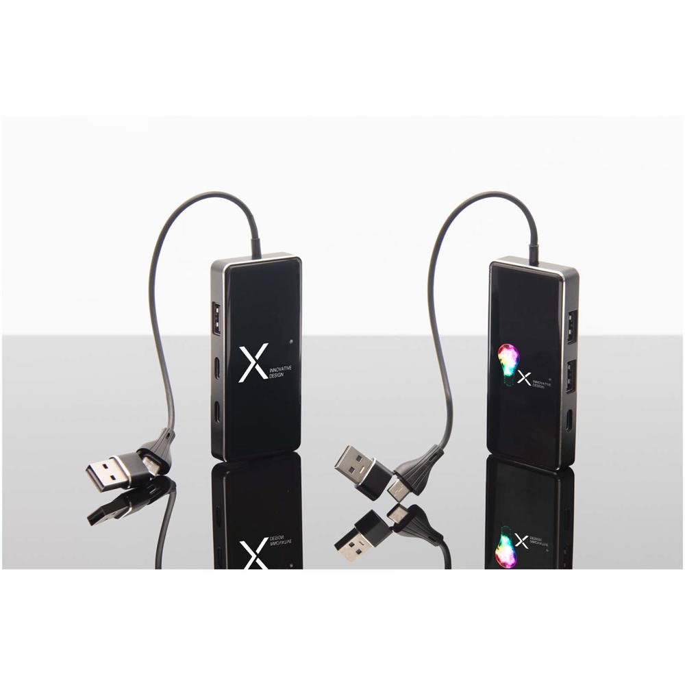 SCX.design H20 8-in-1 USB-hub met dubbele ingang en 6 poorten