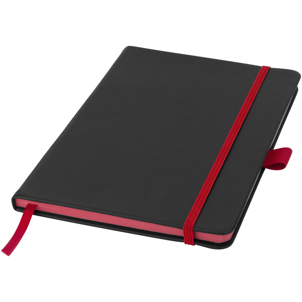 Color-edge A5 hardcover notitieboek - Zwart, Rood