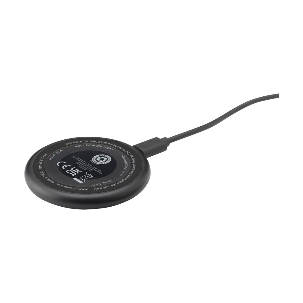 All-in-one RCS Recycled 15W Magnetic Wireless Charger - zwart/zwart