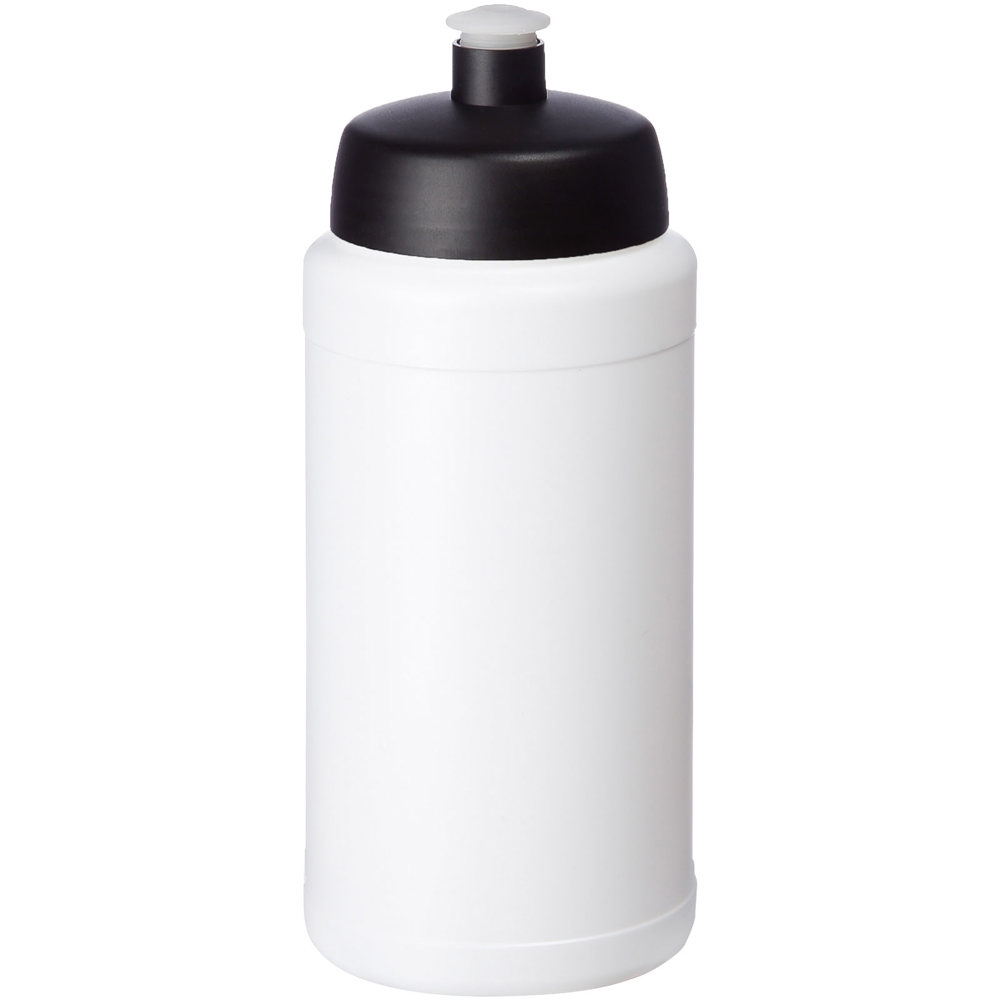 Baseline gerecyclede sportfles van 500 ml - Wit, Zwart