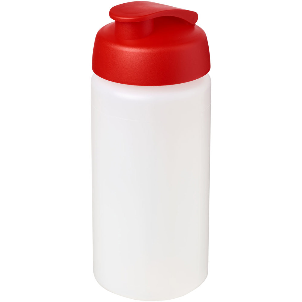 Baseline® Plus grip 500 ml sportfles met flipcapdeksel - Transparent, Rood