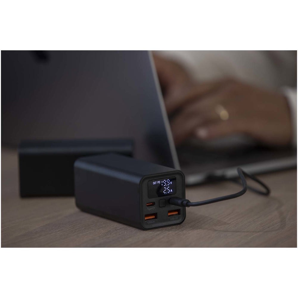 Acamar powerbank van 20.000 mAh 70 W voor laptops van gerecycled aluminium