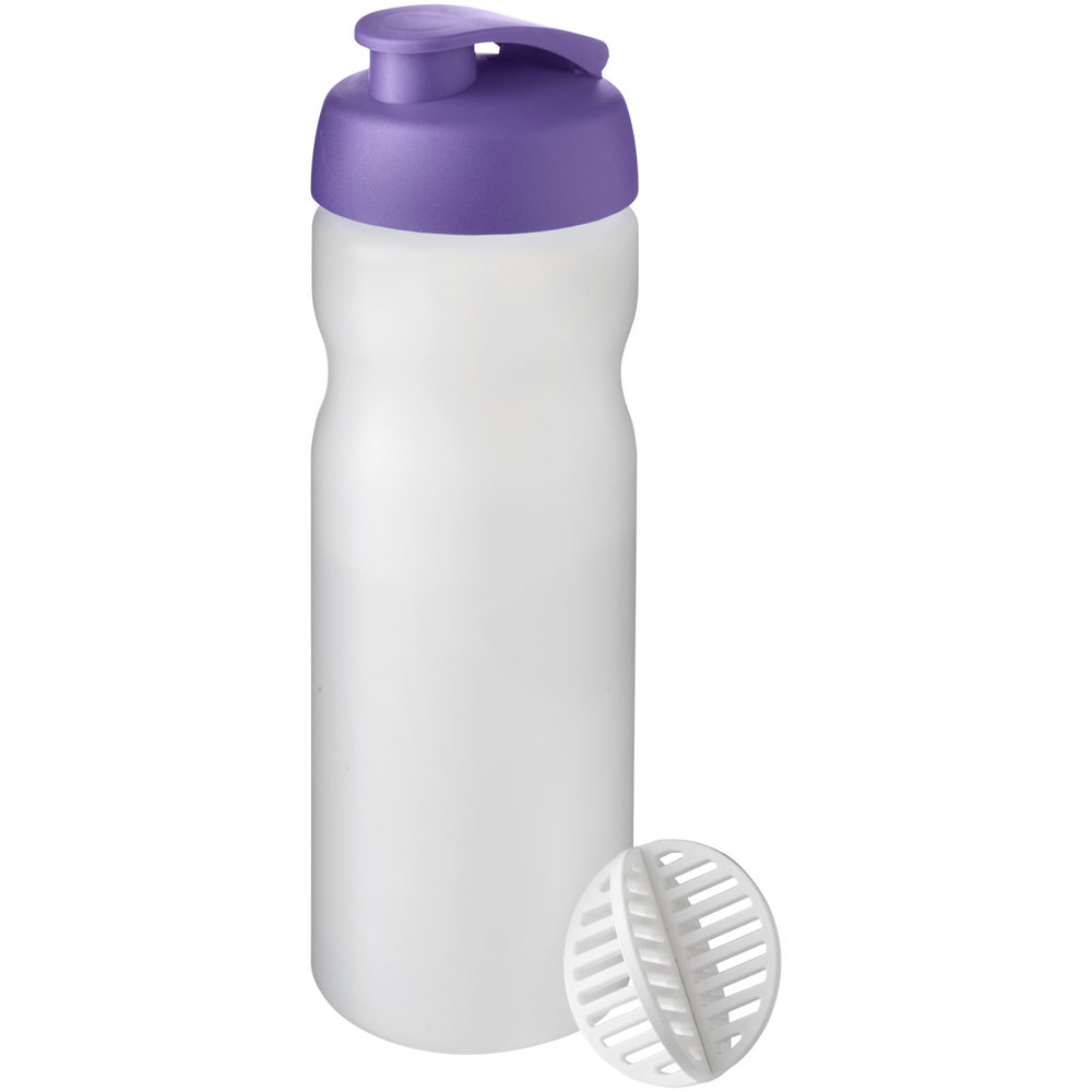 Baseline® Plus 650 ml sportfles met shaker bal - Paars, Mat helder