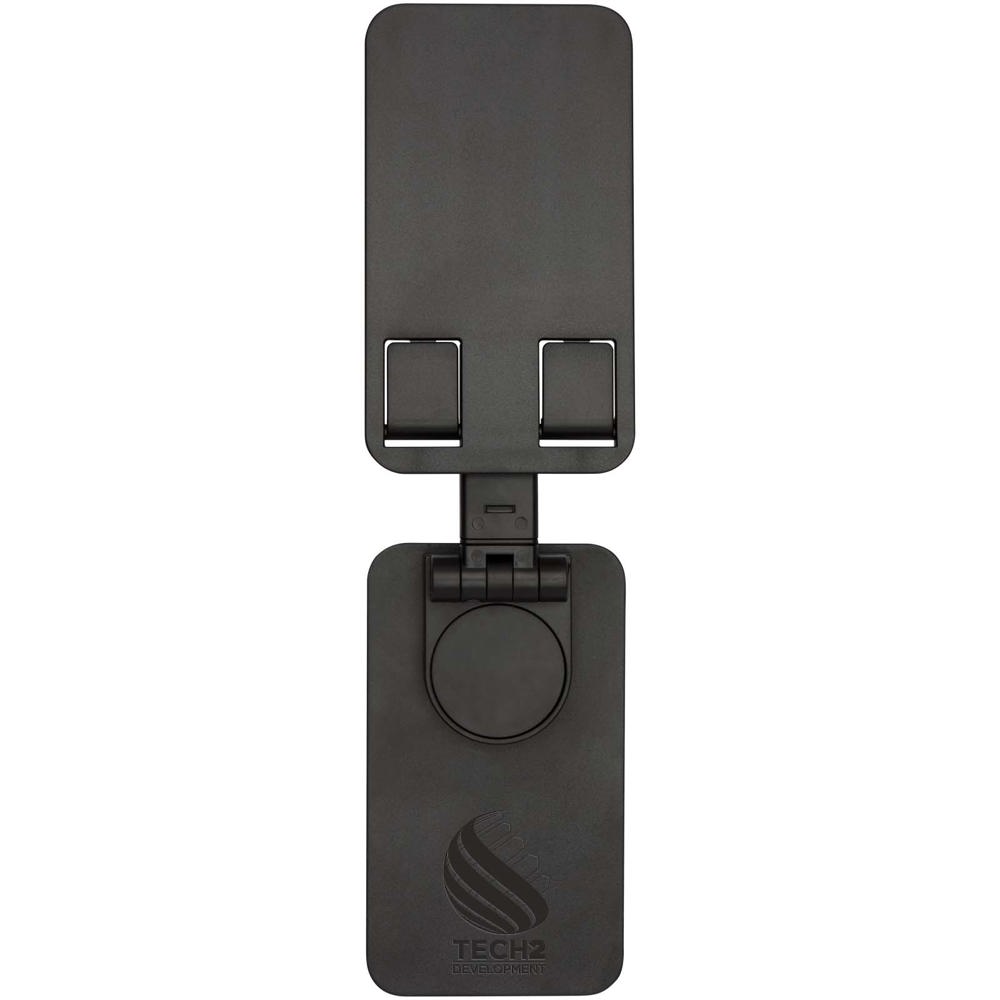 Alhena opvouwbare telefoonhouder van gerecycled plastic met metalen bureaustandaard