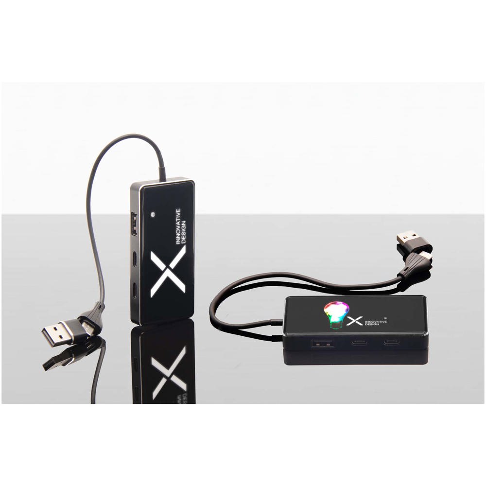 SCX.design H20 8-in-1 USB-hub met dubbele ingang en 6 poorten