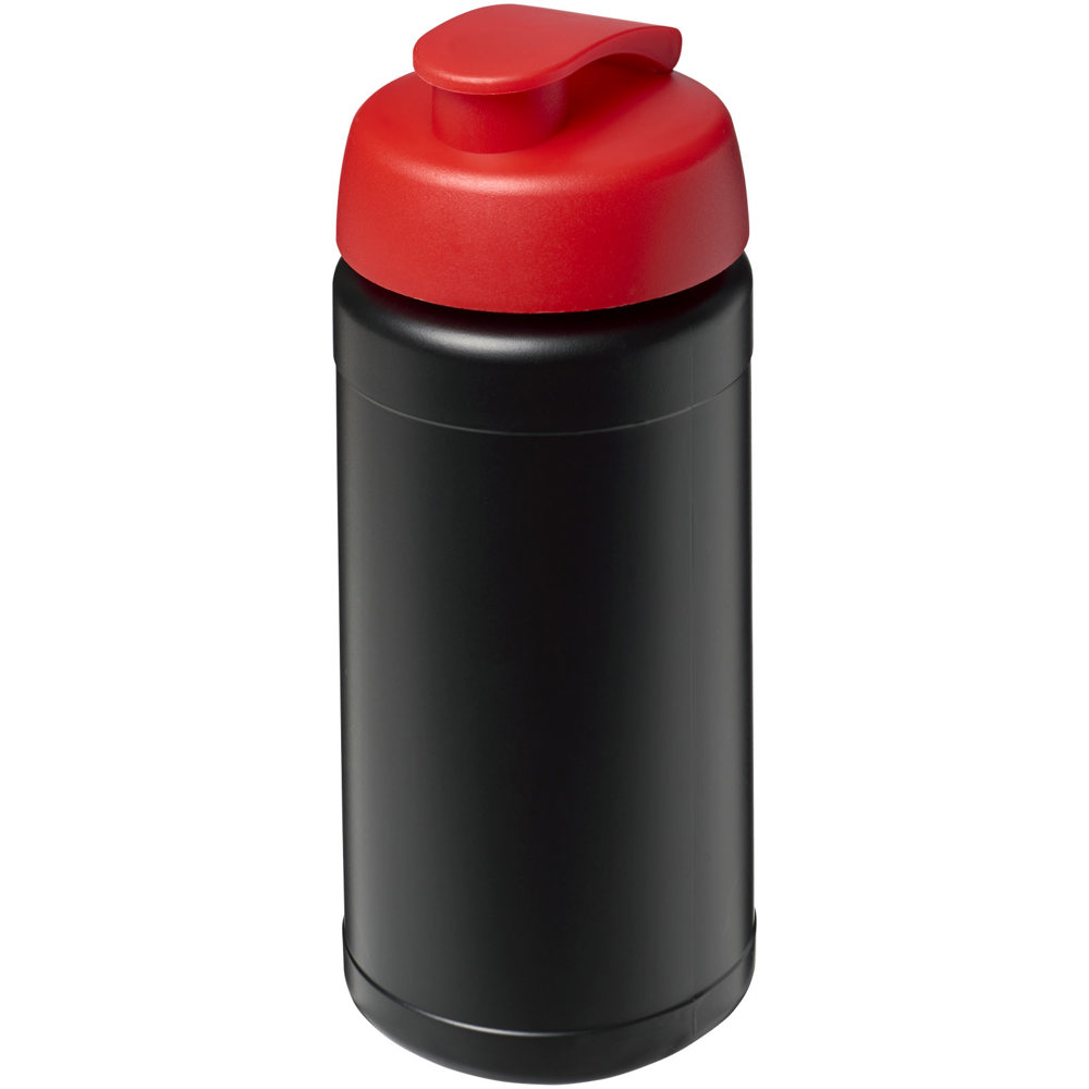 Baseline® Plus 500 ml sportfles met flipcapdeksel - Zwart, Rood