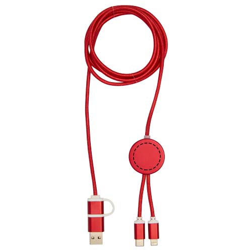 Alasia 5-in-1 150 cm datasynchronisatie- en 27 W snellaadkabel van gerecycled aluminium en plastic