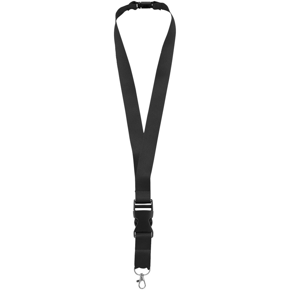 Yogi lanyard met afneembare gesp en veiligheidssluiting - Zwart