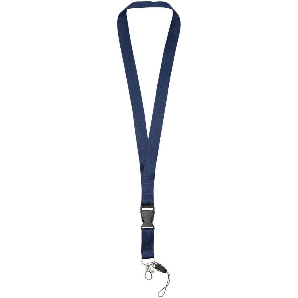 Sagan lanyard met afneembare gesp en telefoonhouder - Marineblauw