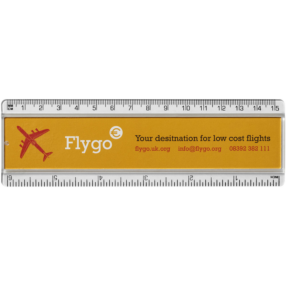 Ellison 15 cm kunststof liniaal met papieren inlay