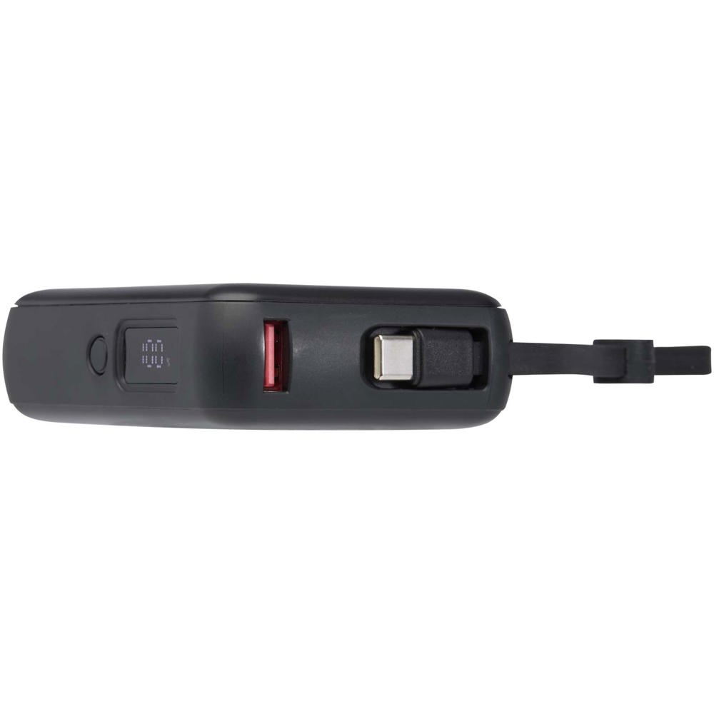 Acrux tabletpowerbank van 10.000 mAh 35 W met ingebouwde Type-C kabel van gerecycled plastic