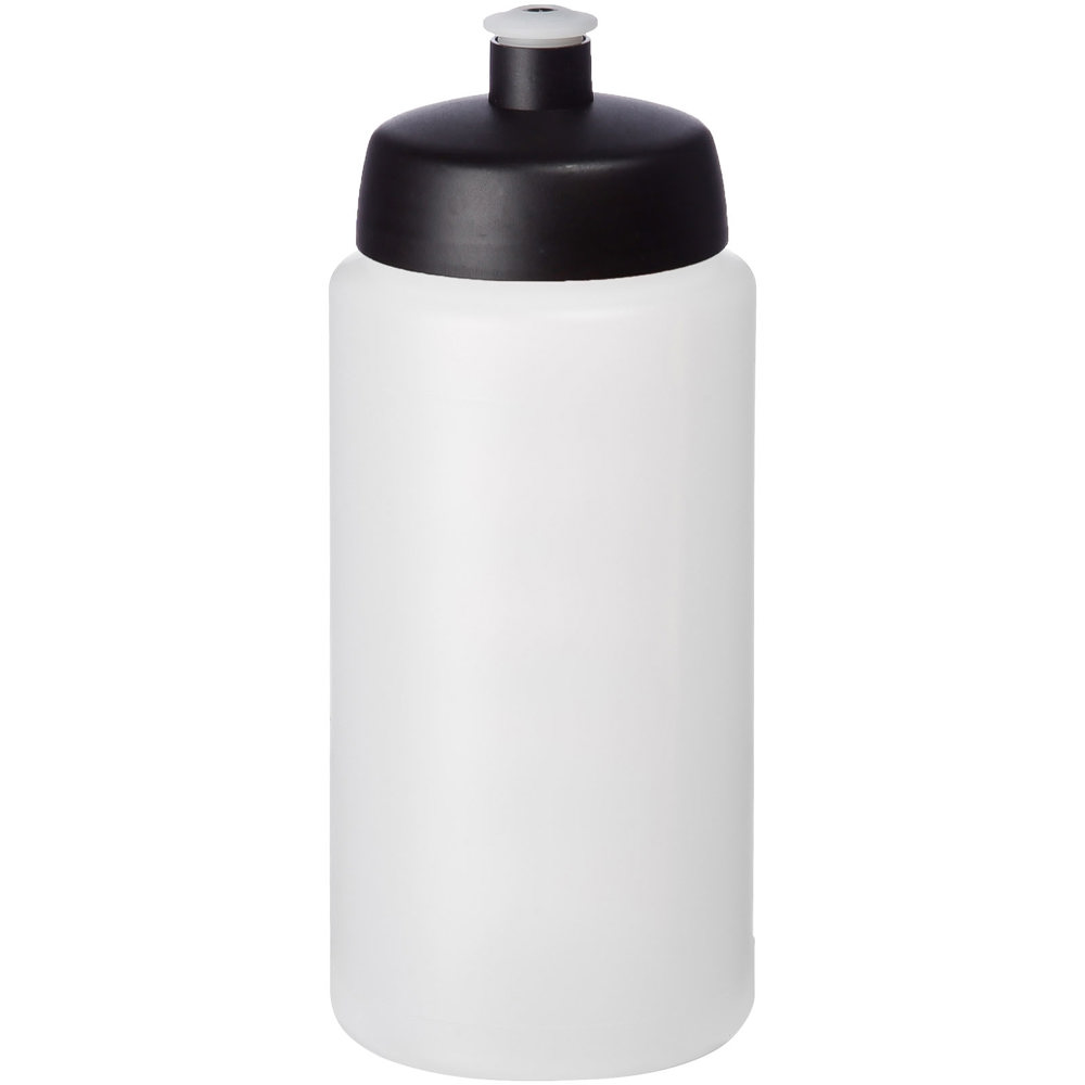 Baseline® Plus grip 500 ml sportfles met sportdeksel - Transparent, Zwart