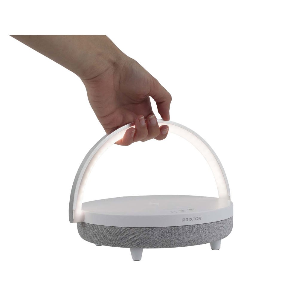 Prixton 4-in-1 Bluetooth®-speaker van 10 W met ledverlichting en draadloos oplaadstation