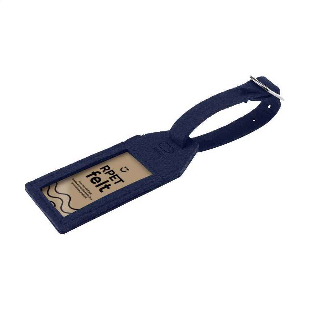 RPET Felt GRS Luggage Tag bagagelabel - Donkerblauw